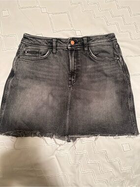 Calvin Klein Jeans Washed Black Denim Mini Skirt